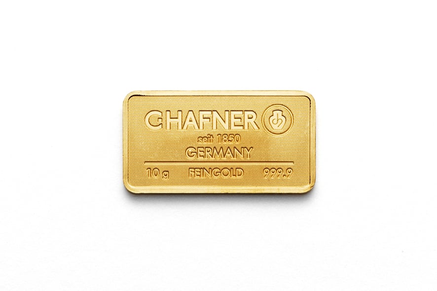 C.Hafner Goldbarren 10g geprägt bei Goldreserven kaufen