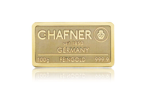 C.Hafner Goldbarren 100g geprägt bei Goldreserven kaufen