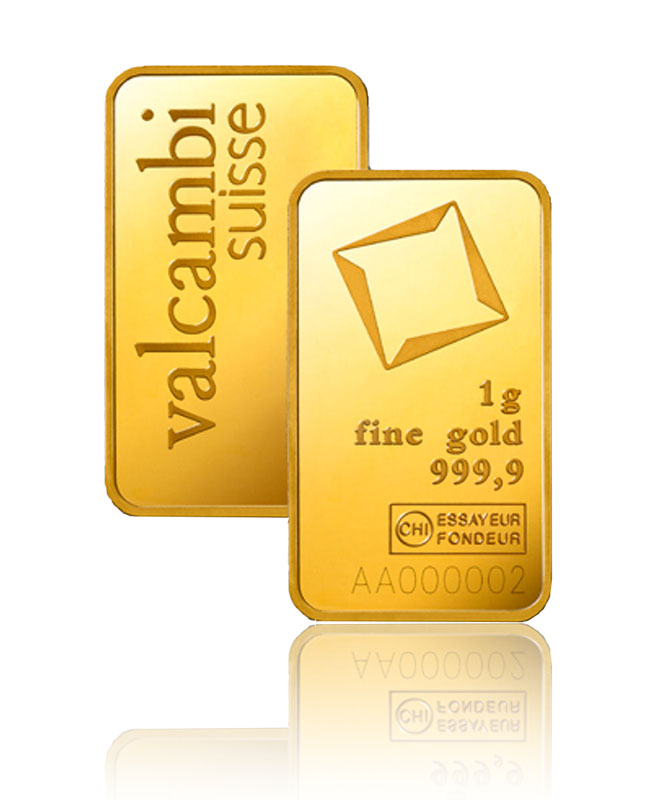 Valcambi Goldbarren 1g geprägt bei Goldreserven kaufen