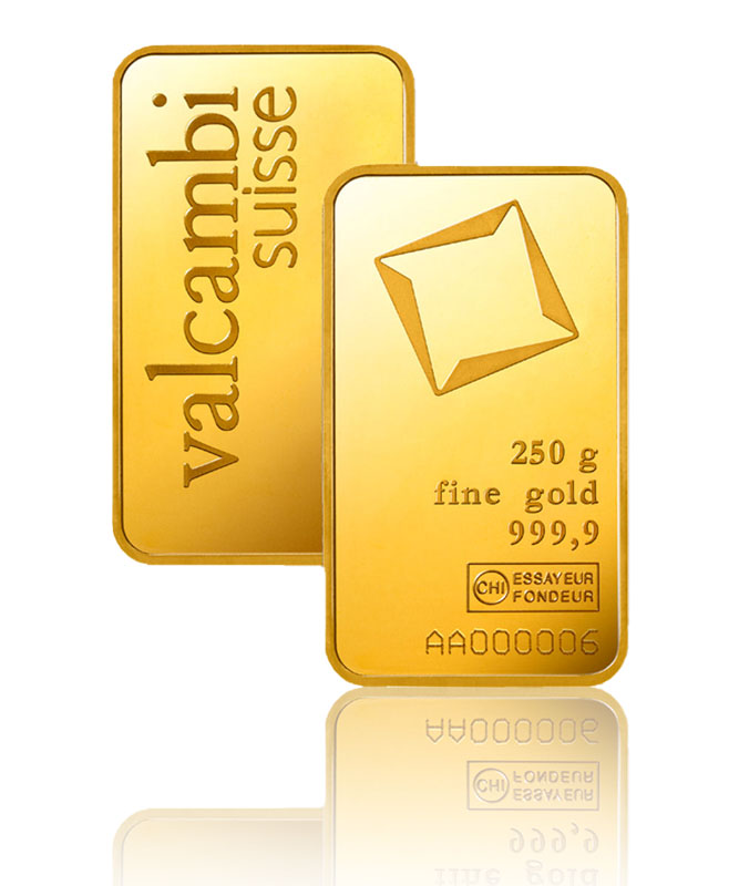 Valcambi Goldbarren 250g geprägt bei Goldreserven kaufen