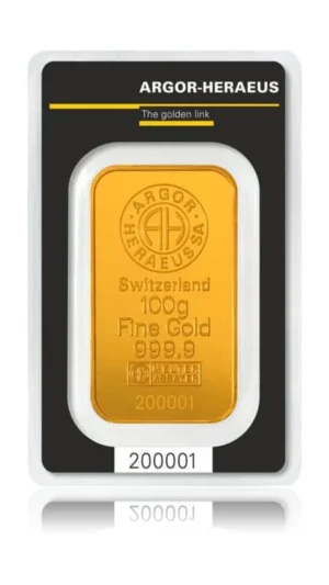 Heraeus Goldbarren 100g bei Goldreserven kaufen