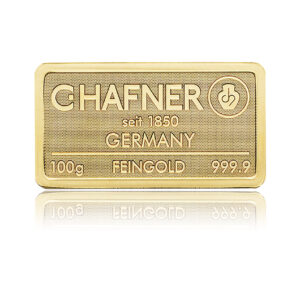 C.Hafner Goldbarren 100g geprägt bei Goldreserven kaufen