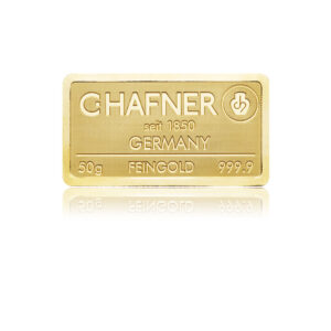 C.Hafner Goldbarren 50g geprägt bei Goldreserven kaufen